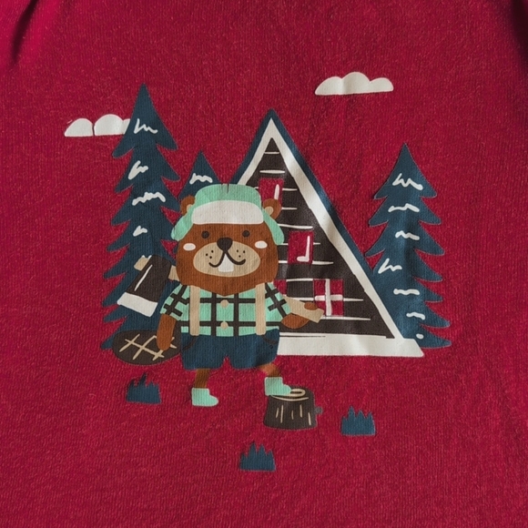 cat & jack winter bear fleece pants & cotton top pajama set 3T toddler boys - Picture 9 of 10